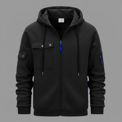 Men's Utility Zip-Up Hoodie | Casual Sweatshirt with Pockets