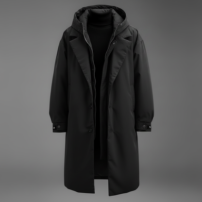 Men's Waterproof Puffer Trench Coat | Stylish Winter Jacket
