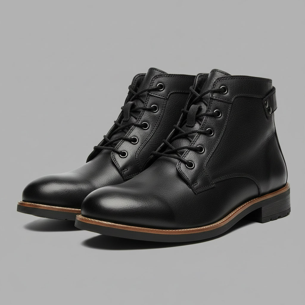 Retro Leather Boots | Men's Classic Footwear
