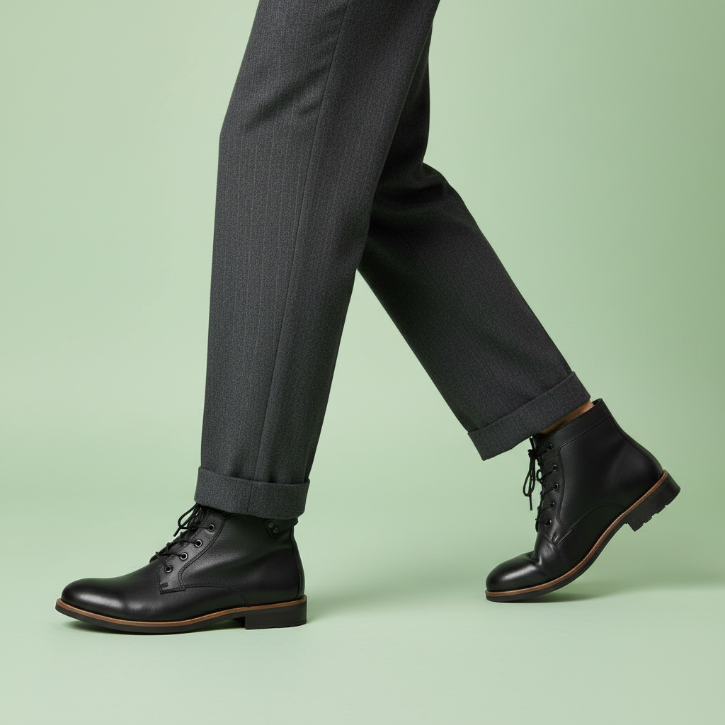 Retro Leather Boots | Men's Classic Footwear