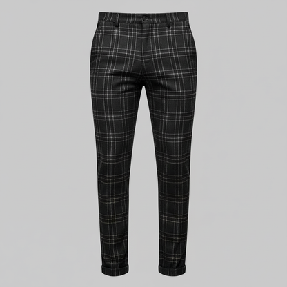 Sasha Checked Chinos | Men's Casual Trousers