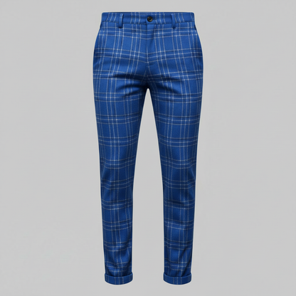 Sasha Checked Chinos | Men's Casual Trousers
