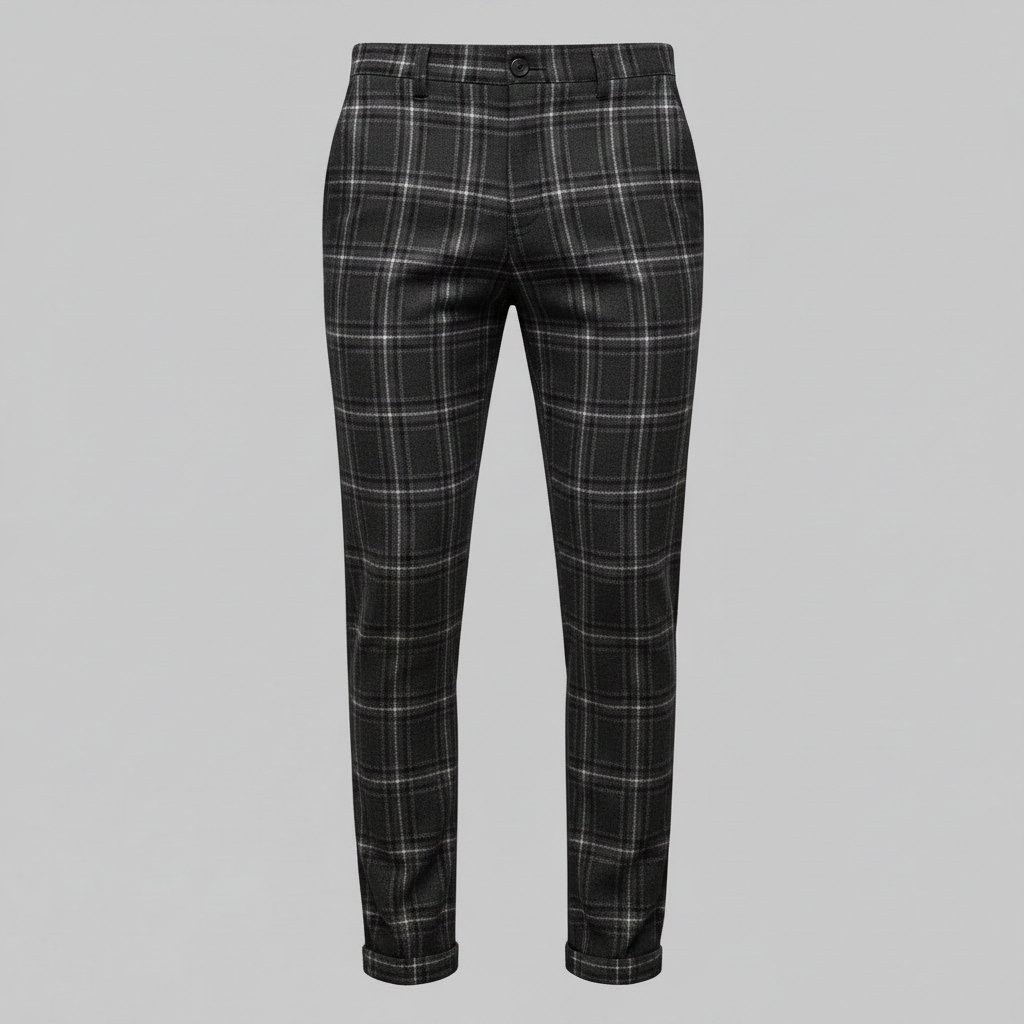 Sasha Checked Chinos | Men's Casual Trousers