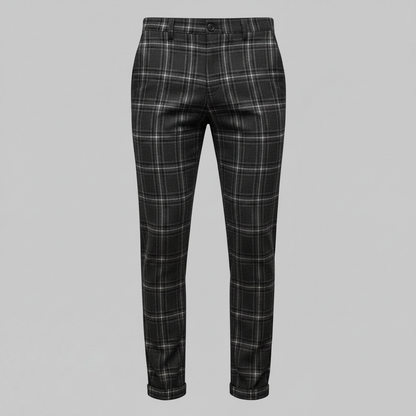 Sasha Checked Chinos | Men's Casual Trousers