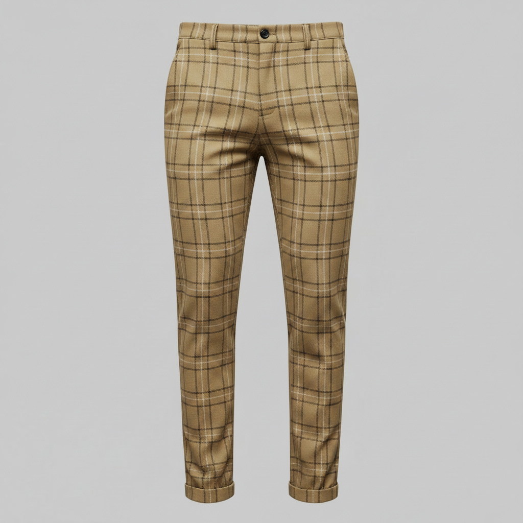 Sasha Checked Chinos | Men's Casual Trousers