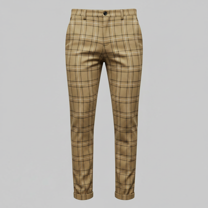Sasha Checked Chinos | Men's Casual Trousers